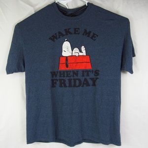 Snoopy Charlie Brown Peanuts T Shirt XXL Blue